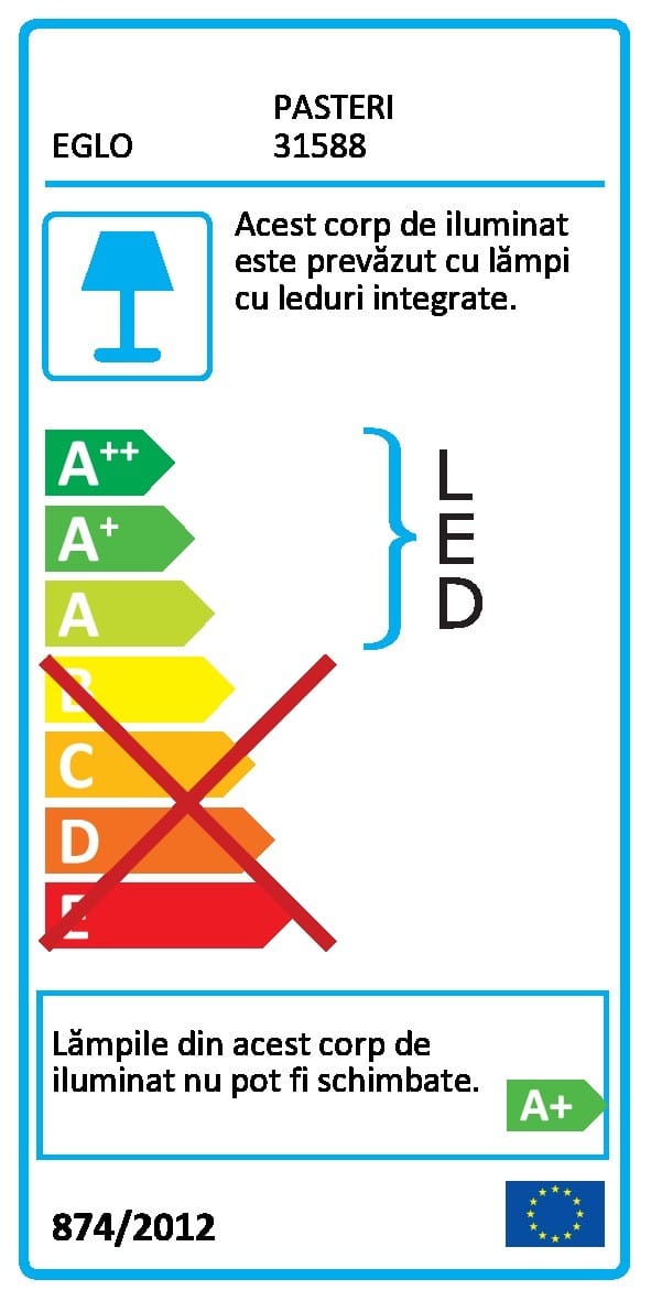 Plafoniera EGLO PASTERI 31588 | Eglo Romania Plafonieră PASTERI LED 3X3.6W IP20 31588