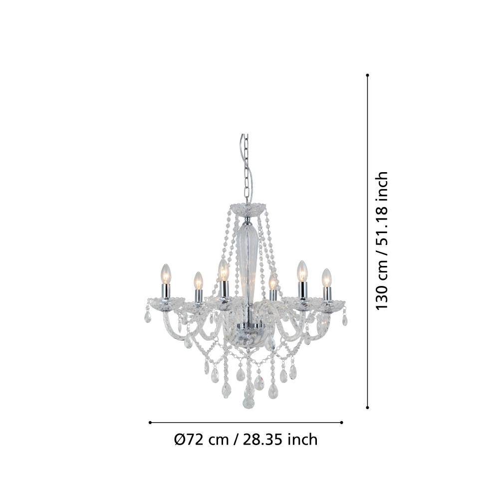 39099_DIMENSION_0001 | Eglo Romania Candelabru BASILANO 1 6XE14 IP20 39099