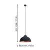 49247_DIMENSION_0001 | Eglo Romania Pendul TRURO 2 E27 IP20 49247