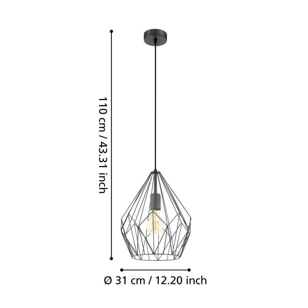 49257_DIMENSION_0001 | Eglo Romania Pendul CARLTON E27 IP20 49257
