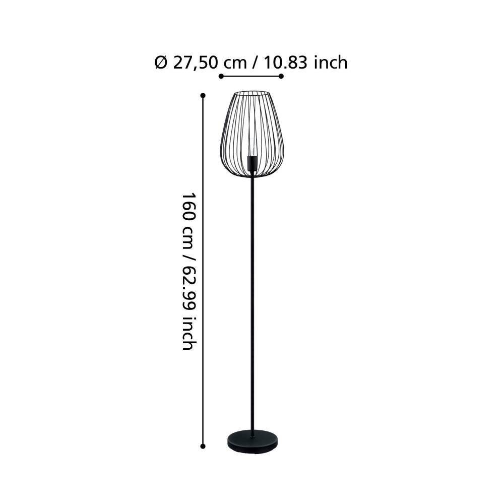 49474_DIMENSION_0001 | Eglo Romania Lampadar NEWTOWN E27 IP20 49474
