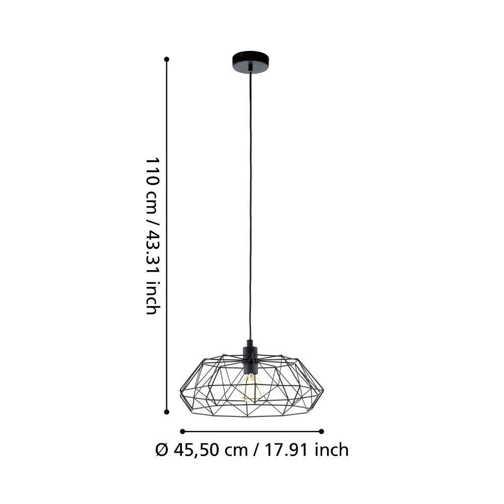 49487_DIMENSION_0001 | Eglo Romania Pendul CARLTON 2 E27 IP20 49487