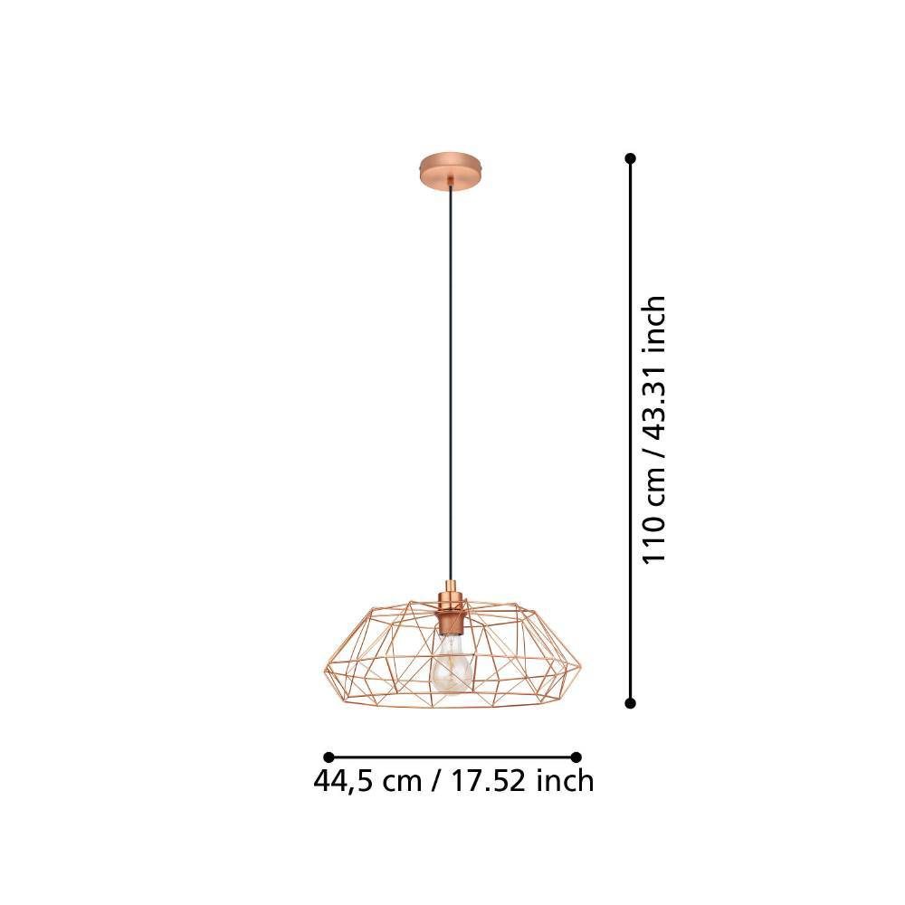 49488_DIMENSION_0001 | Eglo Romania Pendul CARLTON 2 E27 IP20 49488