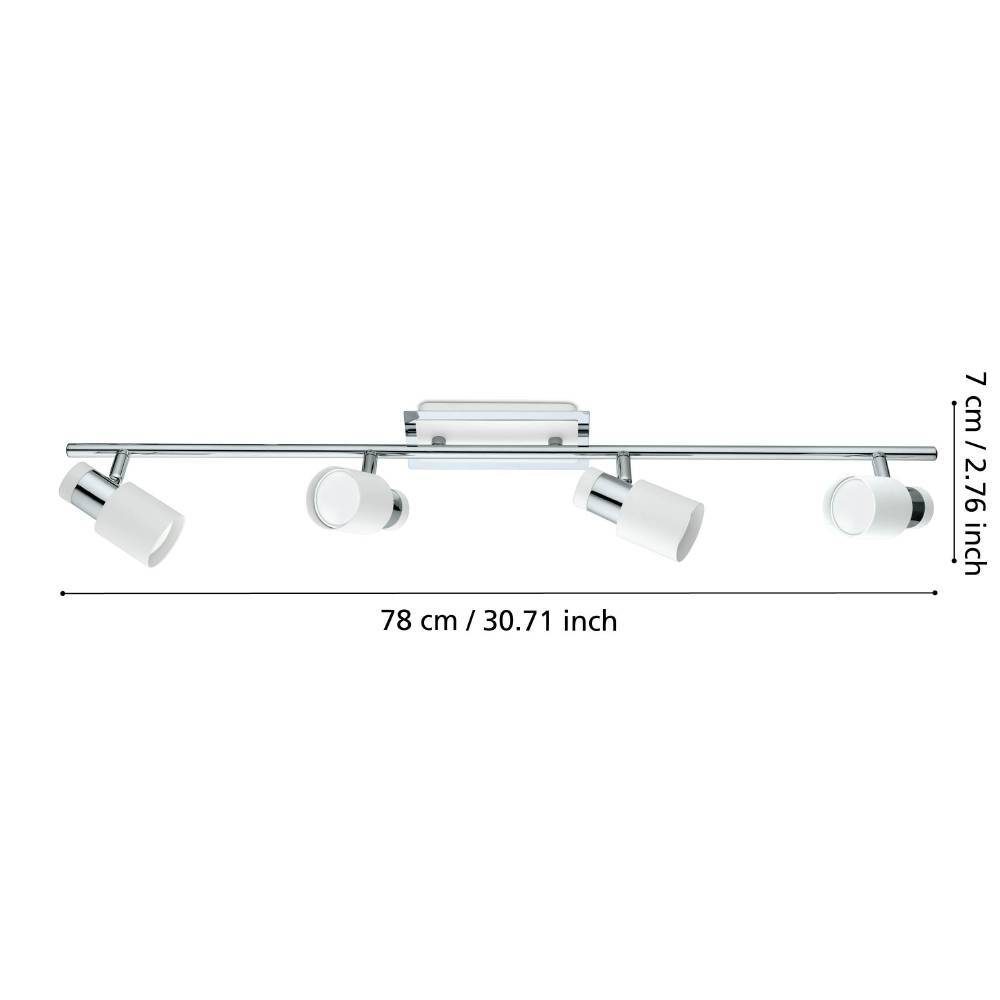 92087_DIMENSION_0001 | Eglo Romania Spot pe bară DAVIDA GU10 4X4.6W IP20 92087
