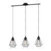 Lustră metalica TARBES 94189, E27, 3X60W, IP20, oțel negru