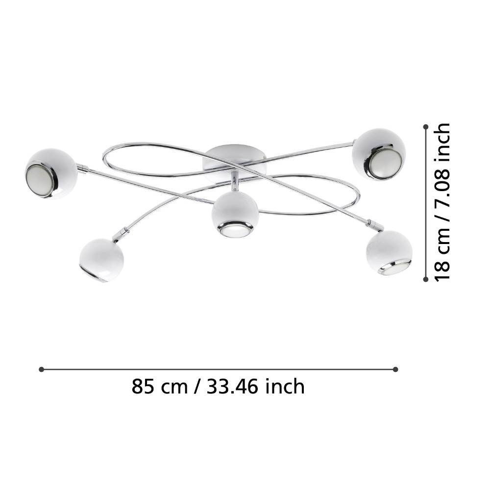 94252_DIMENSION_0001 | Eglo Romania Plafonieră LOCANDA LED GU10 5X2.8W IP20 94252