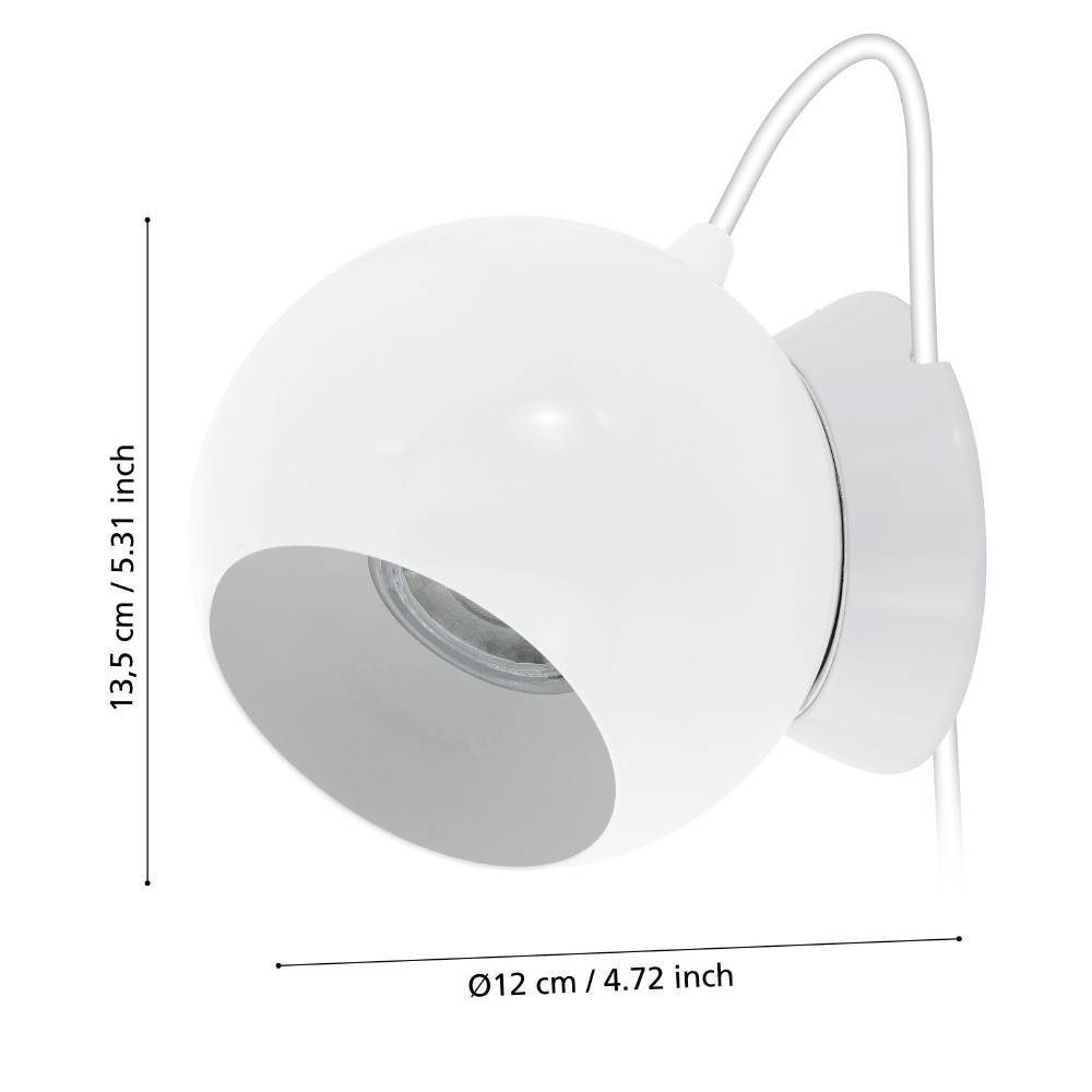 94513_DIMENSION_0001 | Eglo Romania Veioză PETTO 1 LED GU10 3W IP20 94513