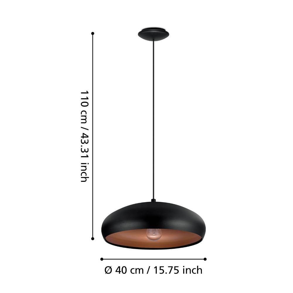 94605_DIMENSION_0001 | Eglo Romania Pendul MOGANO 1 E27 IP20 94605