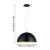 94936_DIMENSION_0001 | Eglo Romania Pendul GAETANO 1 E27 IP20 94936