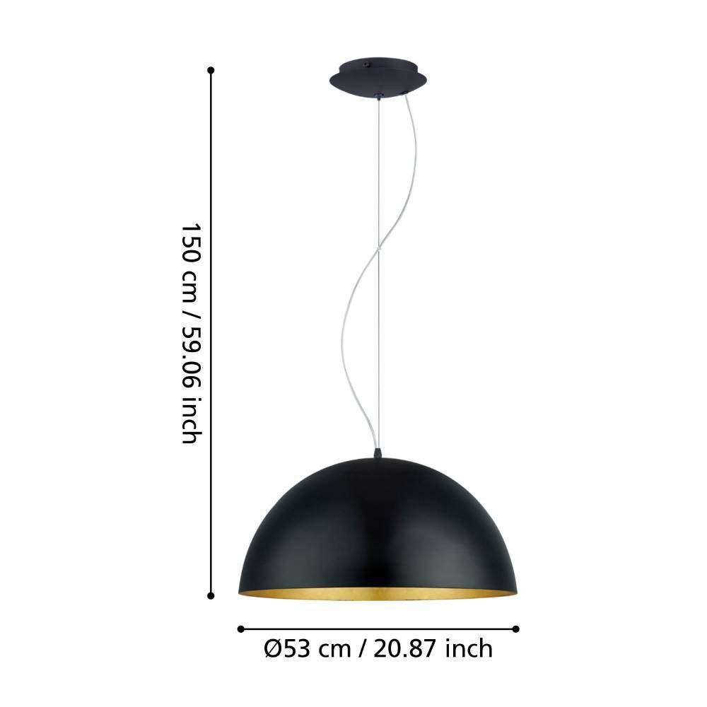 94936_DIMENSION_0001 | Eglo Romania Pendul GAETANO 1 E27 IP20 94936