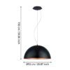94938_DIMENSION_0001 | Eglo Romania Pendul GAETANO 1 E27 IP20 94938