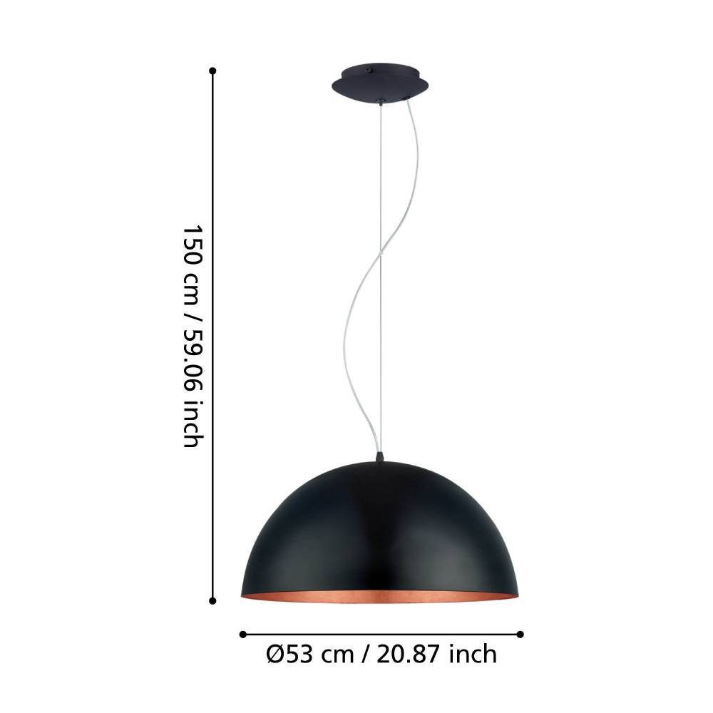 94938_DIMENSION_0001 | Eglo Romania Pendul GAETANO 1 E27 IP20 94938