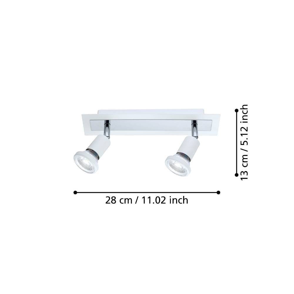 94959_DIMENSION_0001 | Eglo Romania Spot pe bară SARRIA GU10 2X4.5W IP20 94959