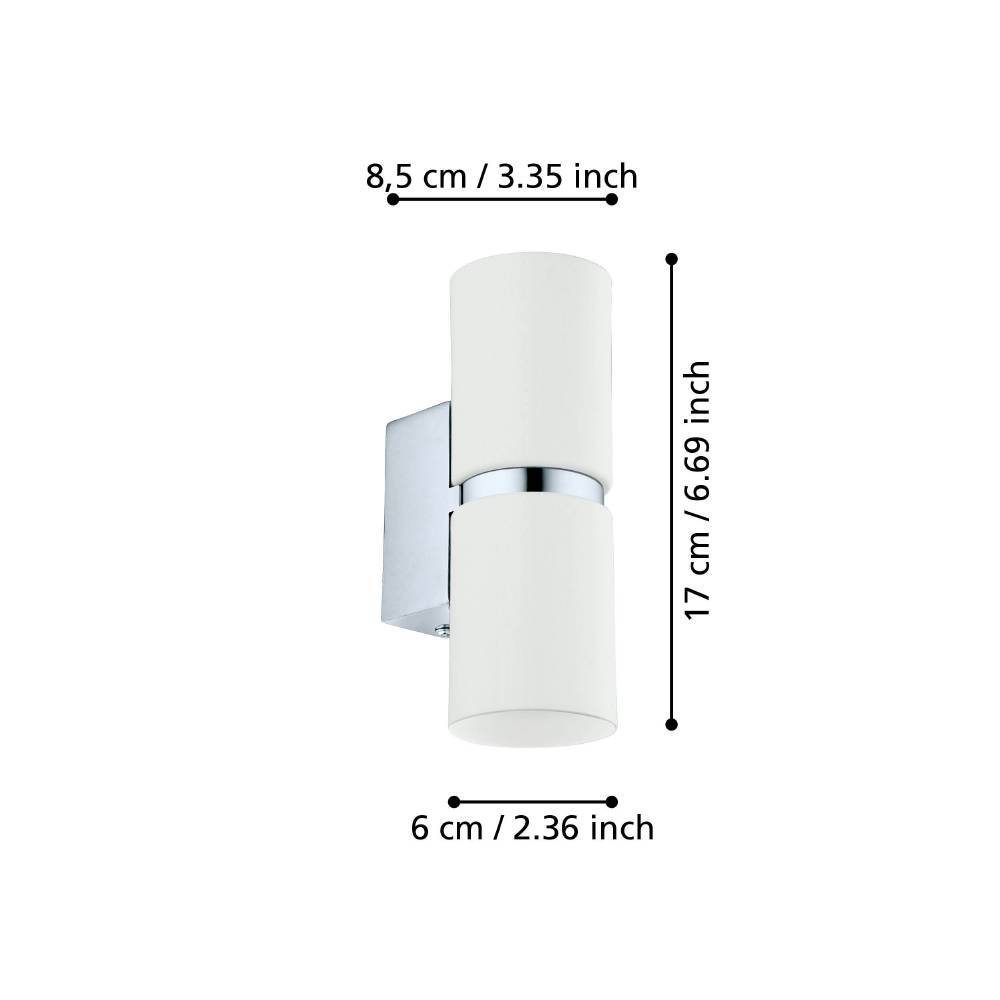 95368_DIMENSION_0001 | Eglo Romania Aplică PASSA LED GU10 2X3W IP20 95368