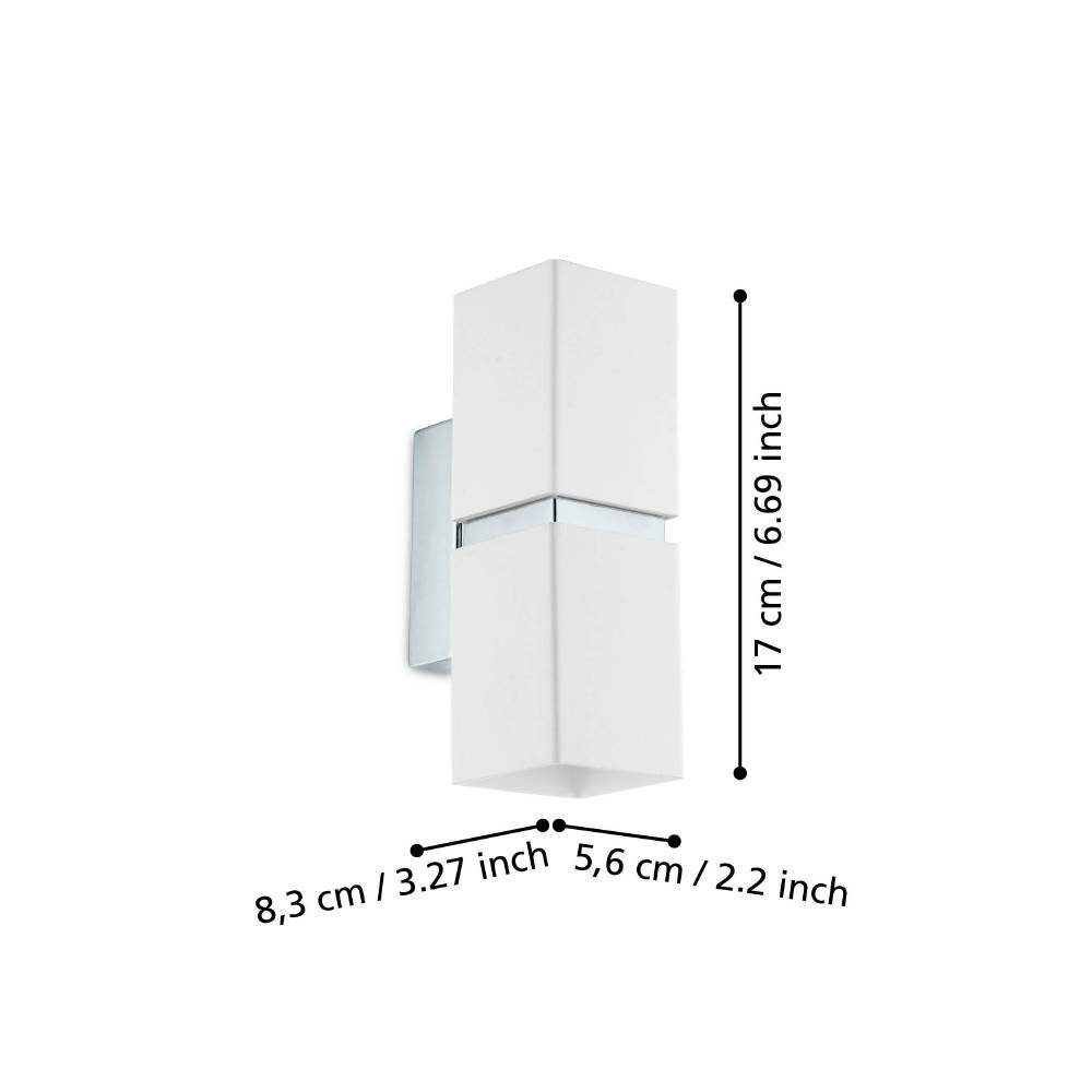 95377_DIMENSION_0001 | Eglo Romania Aplică PASSA LED GU10 2X3W IP20 95377