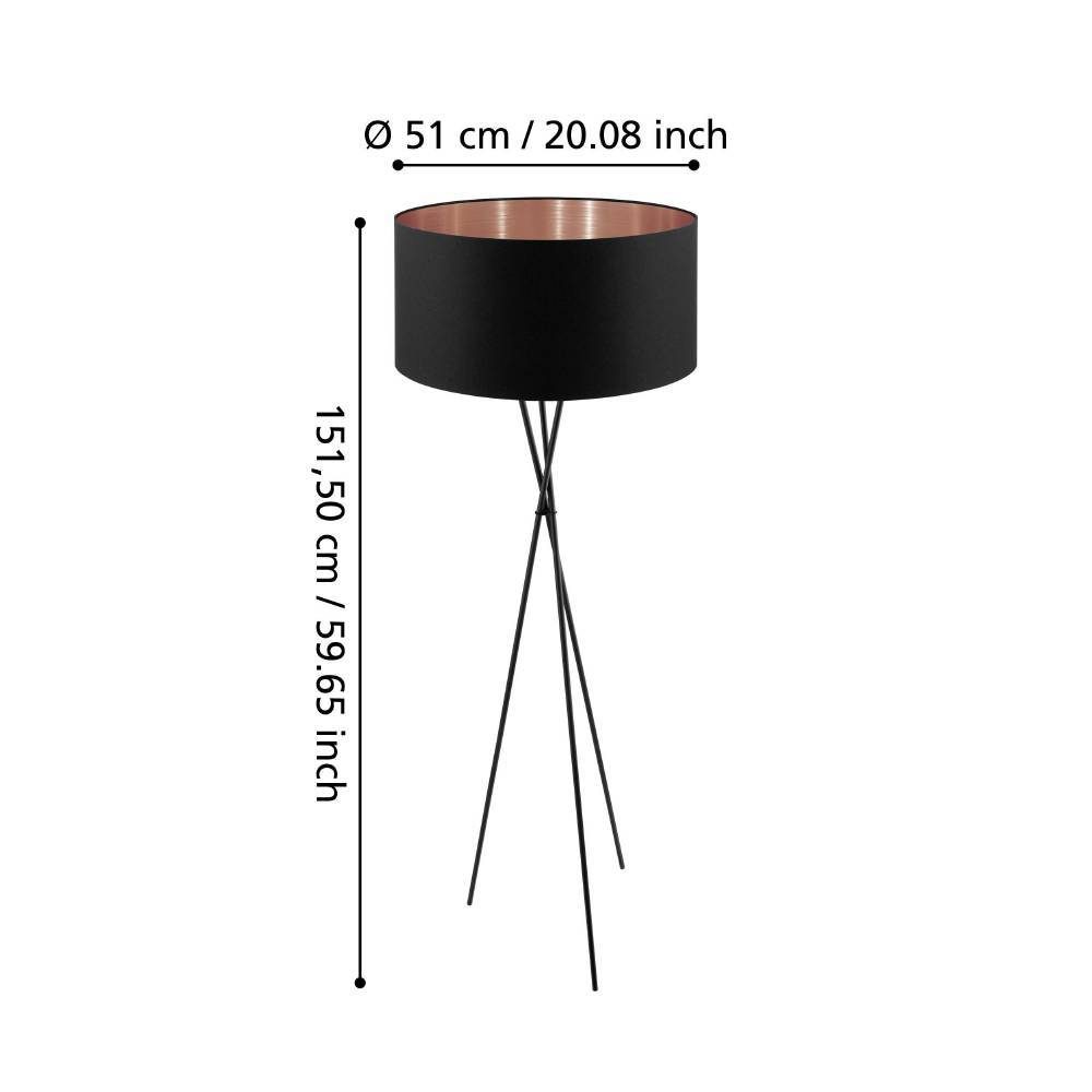 95541_DIMENSION_0001 | Eglo Romania Lampadar FONDACHELLI E27 IP20 95541