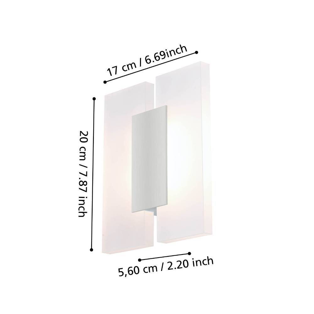 96043_DIMENSION_0001 | Eglo Romania Aplică/Plafonieră METRASS 2 LED 2X4.5W IP20 96043