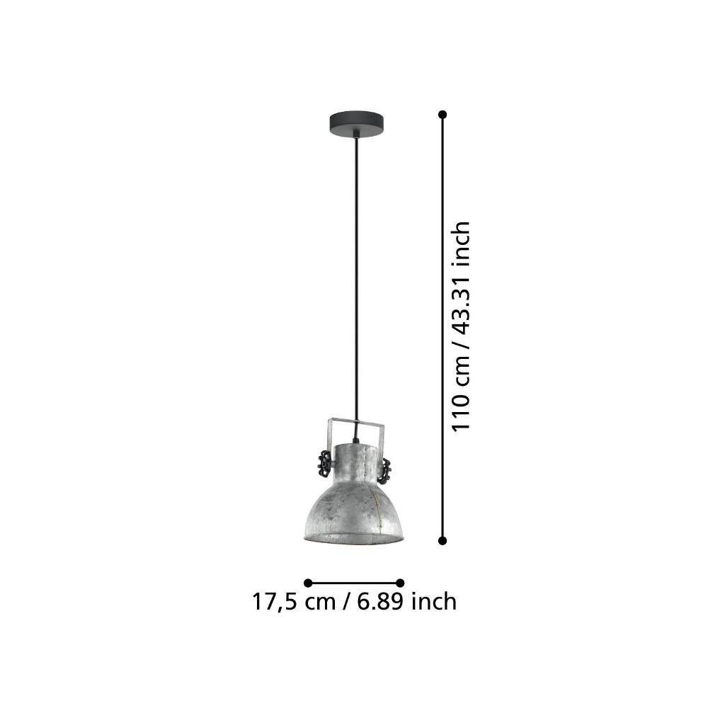 49619_DIMENSION_0001 | Eglo Romania Pendul BARNSTAPLE E27 IP20 49619