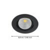 98609_DIMENSION_0001 | Eglo Romania Spot încastrat SALICETO LED 6W IP20 98609
