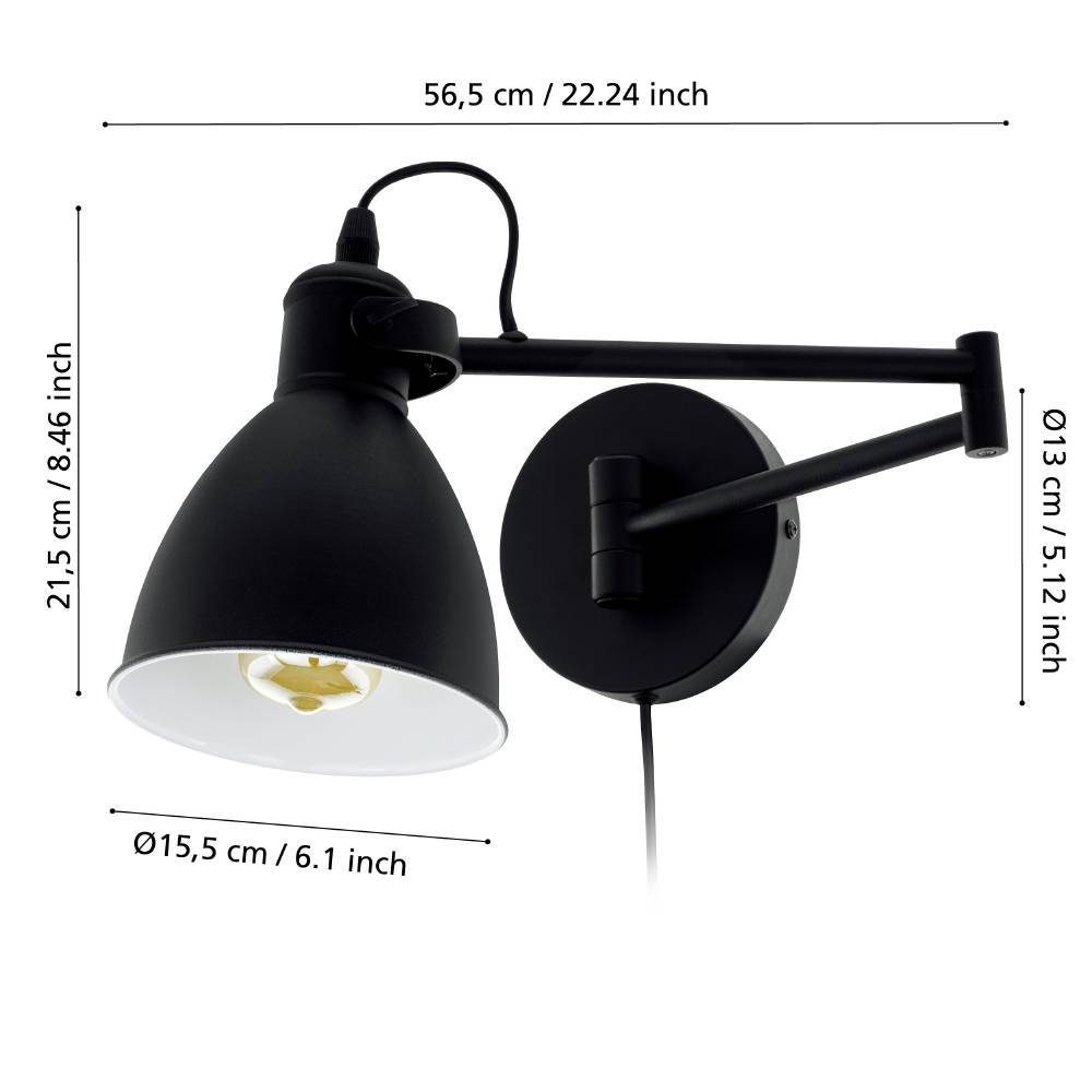 97886_DIMENSION_0001 | Eglo Romania Aplică SAN PERI E27 IP20 97886