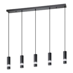 Lustră BERNABETA 39706 GU10 5X4.6W IP20 oțel negru, plastic, transparent