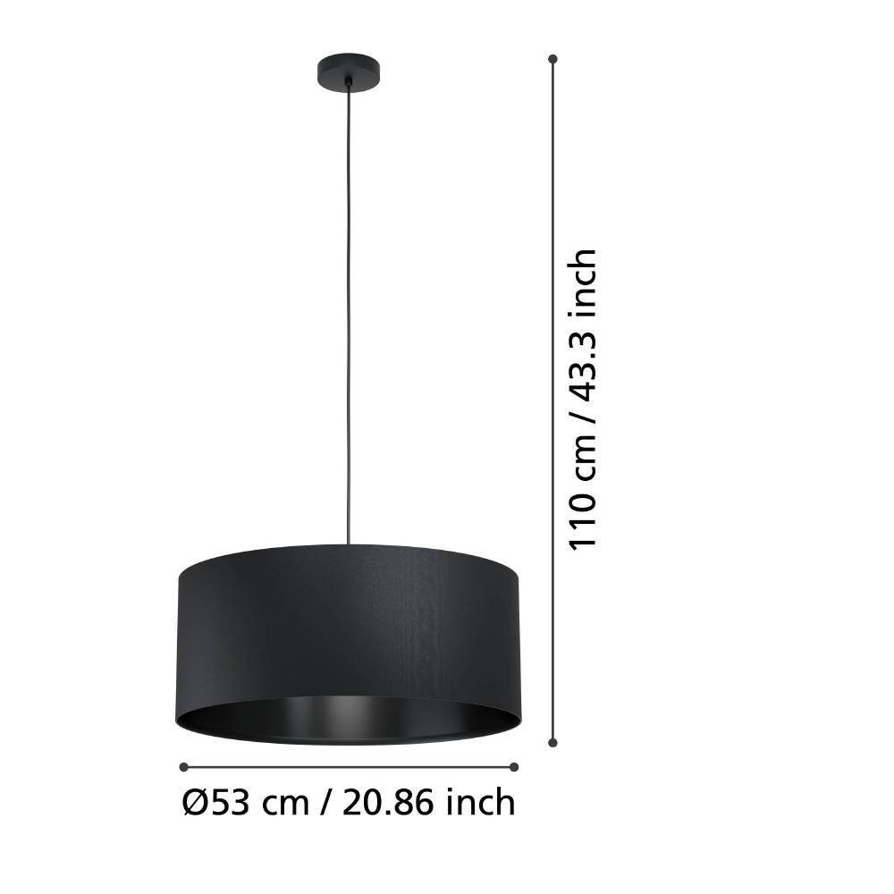 99043_DIMENSION_0001 | Eglo Romania Pendul MASERLO 1 E27 IP20 99043