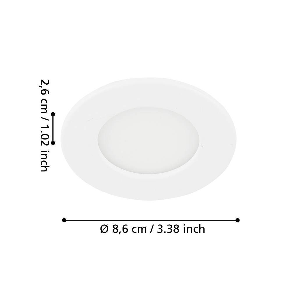 99131_DIMENSION_0001 | Eglo Romania Spot încastrat FUEVA 5 LED 2.7W IP20 99131