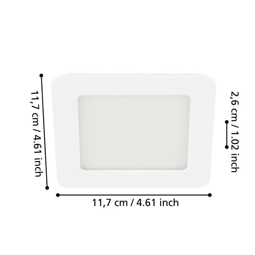 99162_DIMENSION_0001 | Eglo Romania Spot încastrat FUEVA 5 LED 5.5W IP20 99162
