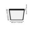 99271_DIMENSION_0001 | Eglo Romania Aplică/Plafonieră FUEVA 5 LED 20.5W IP44 99271