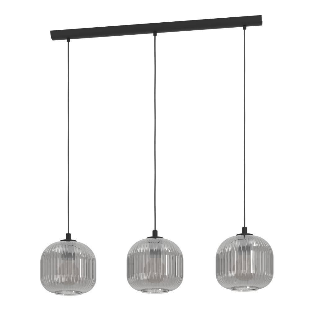 Lustre - Lustra EGLO Mantunalle 1 99372 E27 3X40W 220-240V,50/60Hz L 1200mm x l 200mm x H 1100mm otel negru sticla vaporizata negru transparent IP20