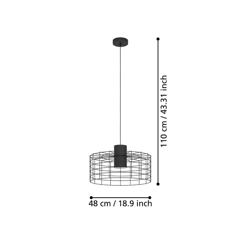 43628_DIMENSION_0001 | Eglo Romania Pendul MILLIGAN E27 IP20 43628