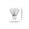 110147_DIMENSION_0001 | Eglo Romania Set 2 becuri LED GU10 2X3W 3000K 110147