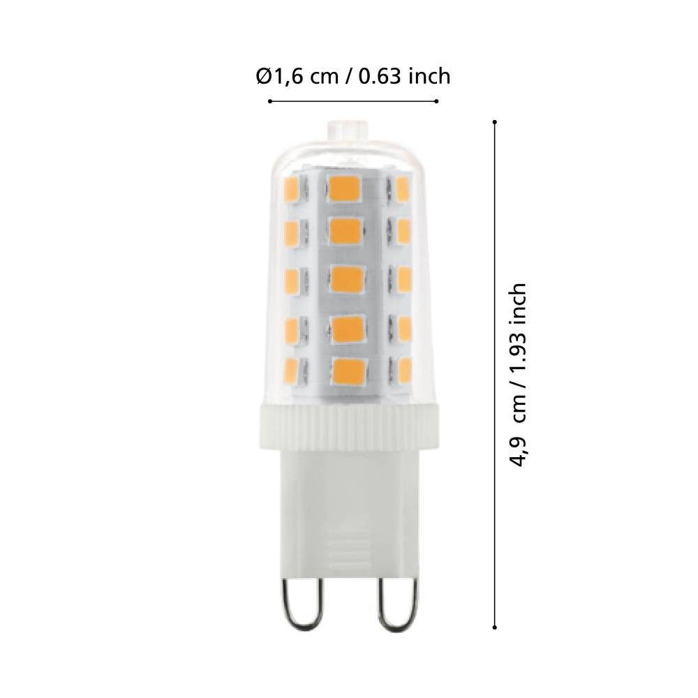 110156_DIMENSION_0001 | Eglo Romania Bec LED G9 3W 3000K 110156