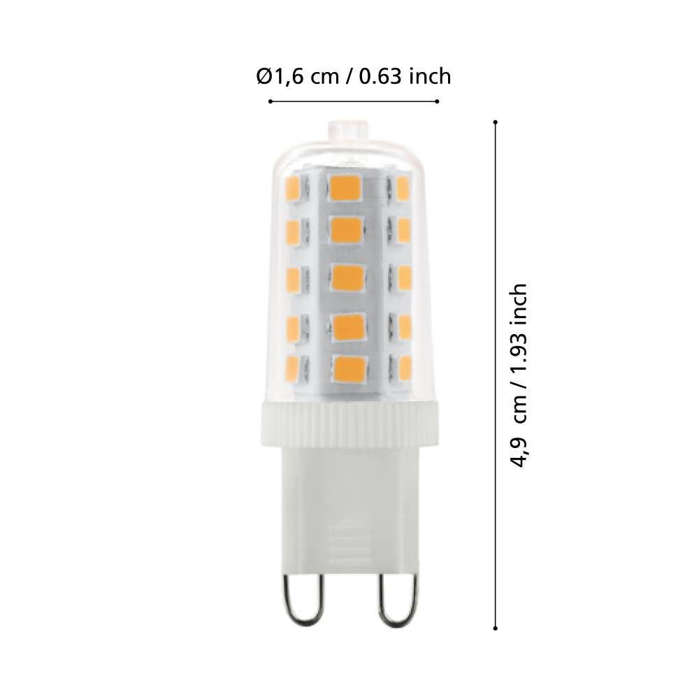 110157_DIMENSION_0001 | Eglo Romania Bec LED G9 3W 4000K 110157