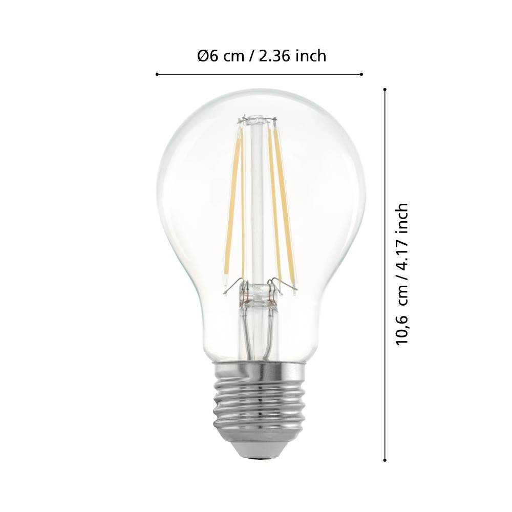 110179_DIMENSION_0001 | Eglo Romania Bec LED E27 7.3W 2700K 110179