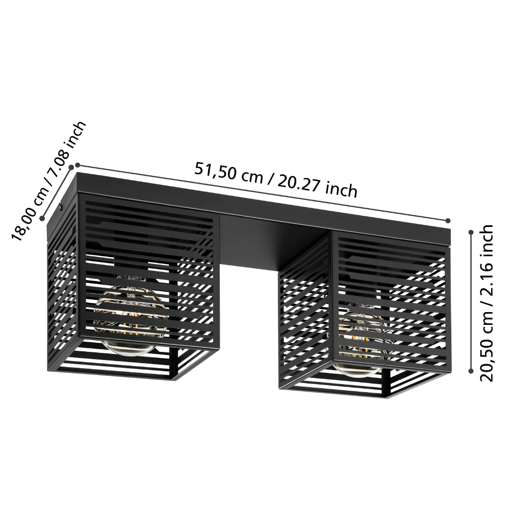 Plafoniera EGLO PIEDRITAS 900356 | Eglo Romania Plafonieră PIEDRITAS 2XE27 IP20 900356