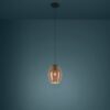 390159_AMBIENT_0001 | Eglo Romania Pendul ESTANYS 1 390159, Ø190 mm, E27, 1X40W, IP20, oțel, negru, sticlă
