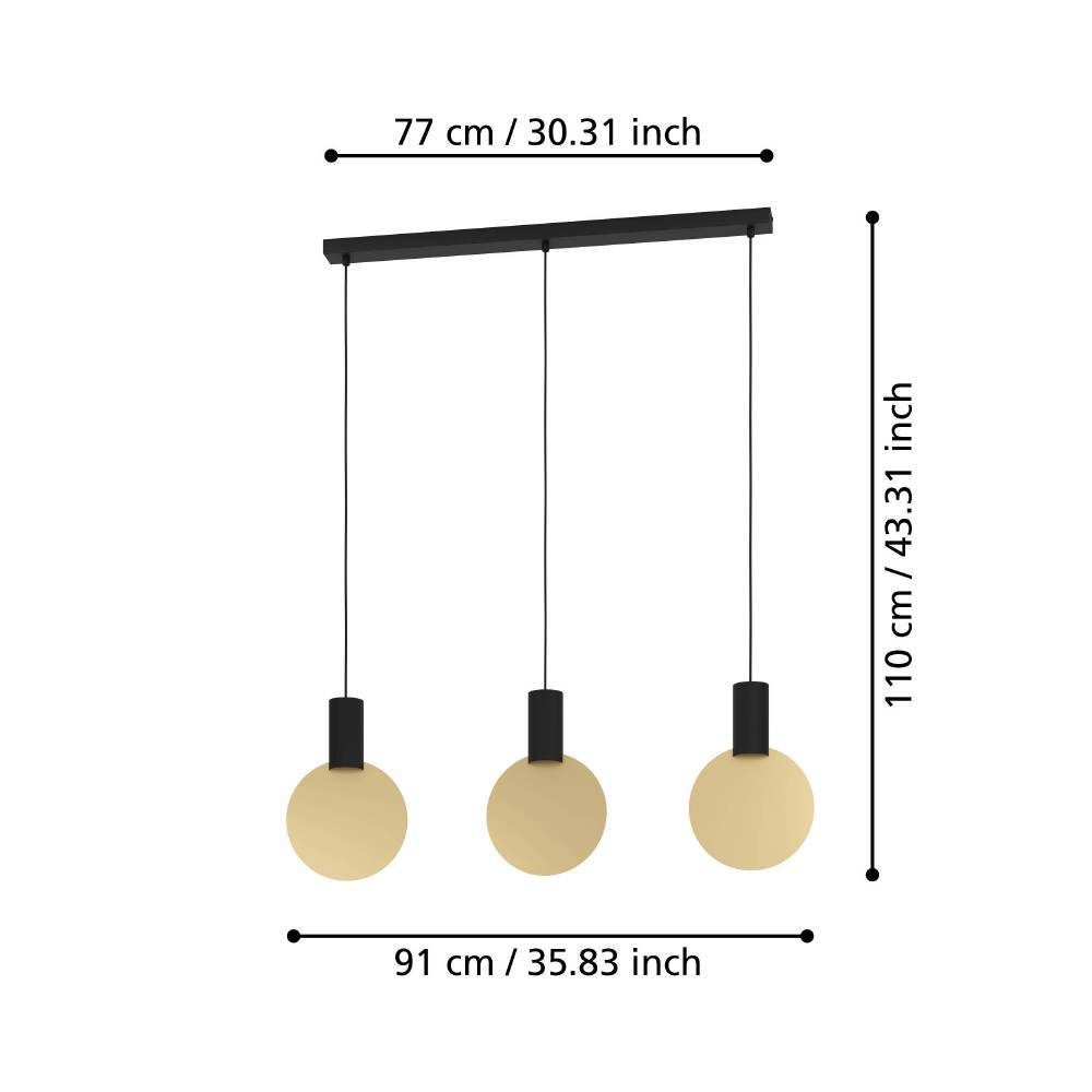 Lustra SARONA GU10 3X4,5W 900402 dimensiune | Eglo Romania Lustră SARONA GU10 3X4.5W IP20 900402