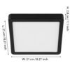 900587_DIMENSION_0001 | Eglo Romania Aplică/Plafonieră FUEVA 5 LED 17W IP20 900587