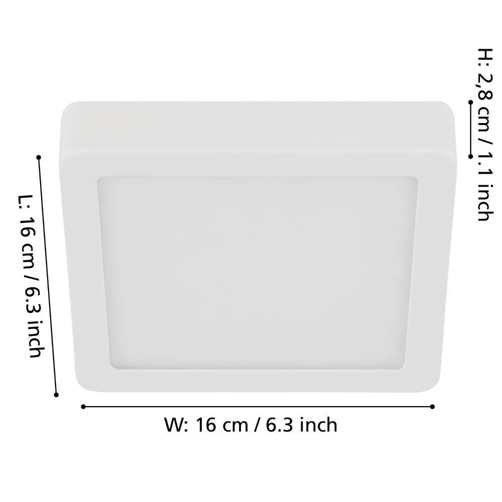 900589_DIMENSION_0001 | Eglo Romania Aplică/Plafonieră FUEVA 5 LED 11W IP20 900589