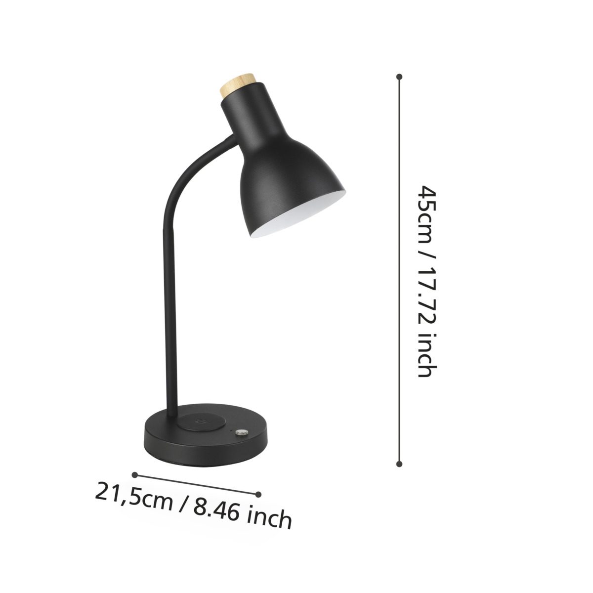 900628_DIMENSION_0001 | Eglo Romania Veioză VERADAL-QI LED 5.5W IP20 900628