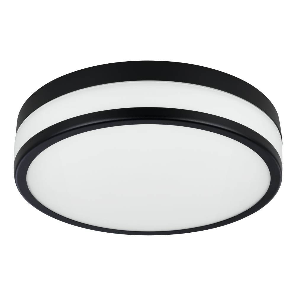 Aplica/Plafoniera EGLO Led Palermo 900846 LED 3X5,7W 3000K 2100lm 220-240V,50/60Hz H 75mm x Ø300mm otel negru sticla satinata alba IP44