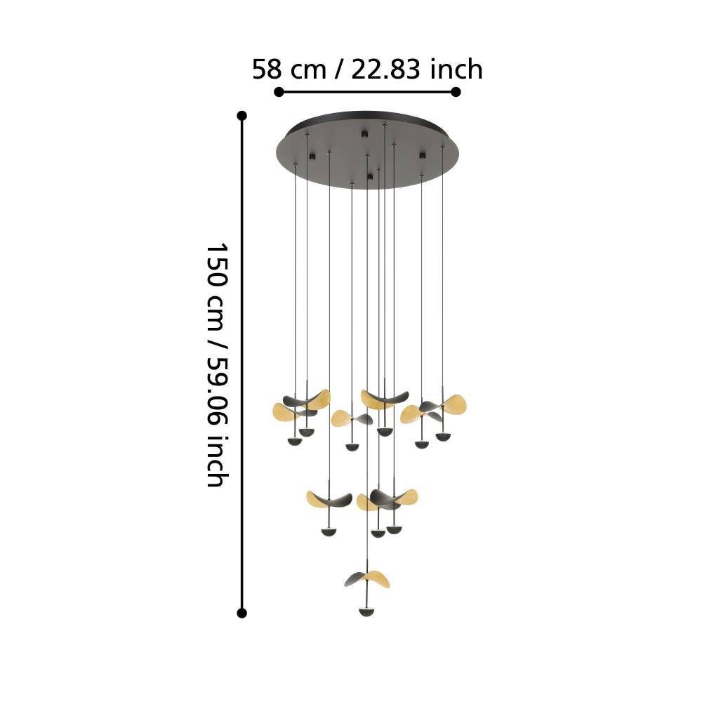 390339_DIMENSION_0001 | Eglo Romania Lustră DRACERA LED 10X2.3W IP20 390339