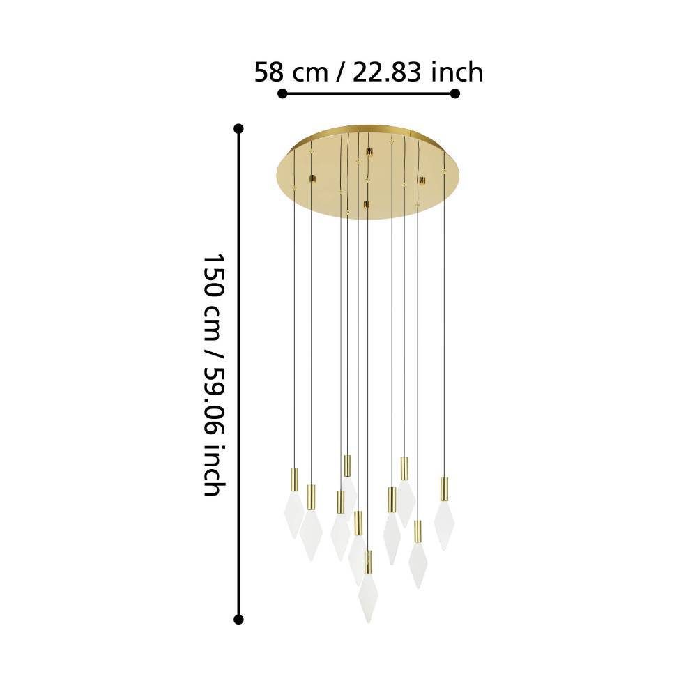 390359_DIMENSION_0001 | Eglo Romania Lustră MIRADOR LED 10X3.3W IP20 390359