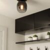 Plafonieră EGLO FILAGO 900825 | Eglo Romania Plafonieră FILAGO 900825, Ø145 mm, E27, 1X40W, IP20, lemn, oțel, maro, sticlă