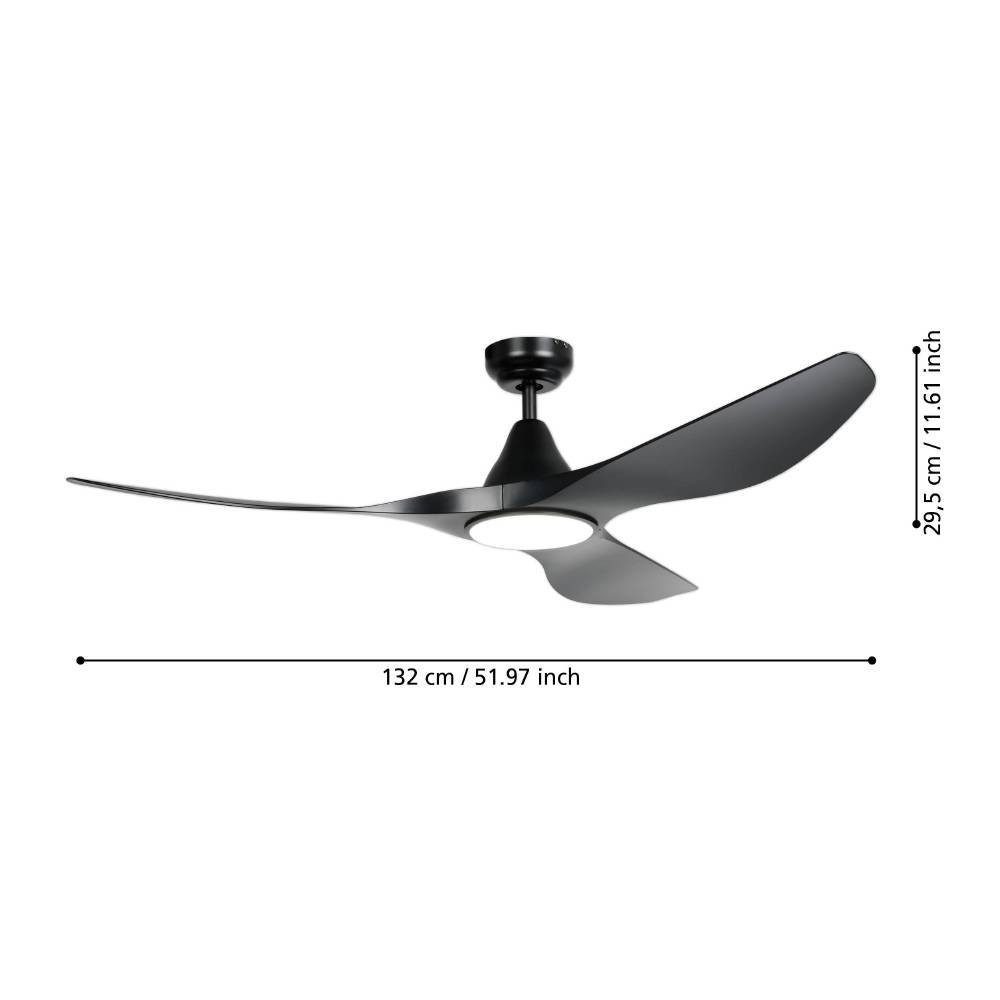 Ventilator plafon cu lumină EGLO PORTSEA 35114 | Eglo Romania Ventilator PORTSEA LED 19W IP20 35114