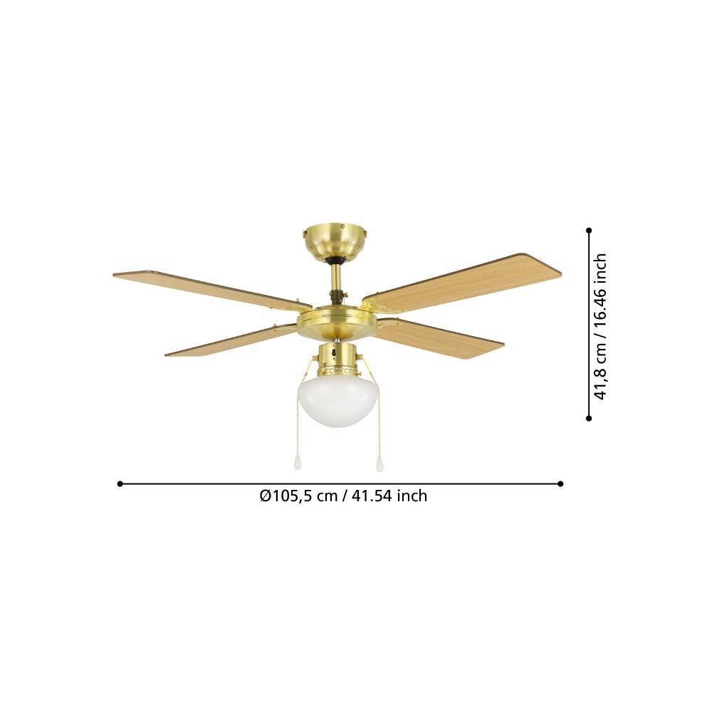 Ventilator plafon cu lumină EGLO FORTALEZA 35123 | Eglo Romania Ventilator FORTALEZA E27 IP20 35123