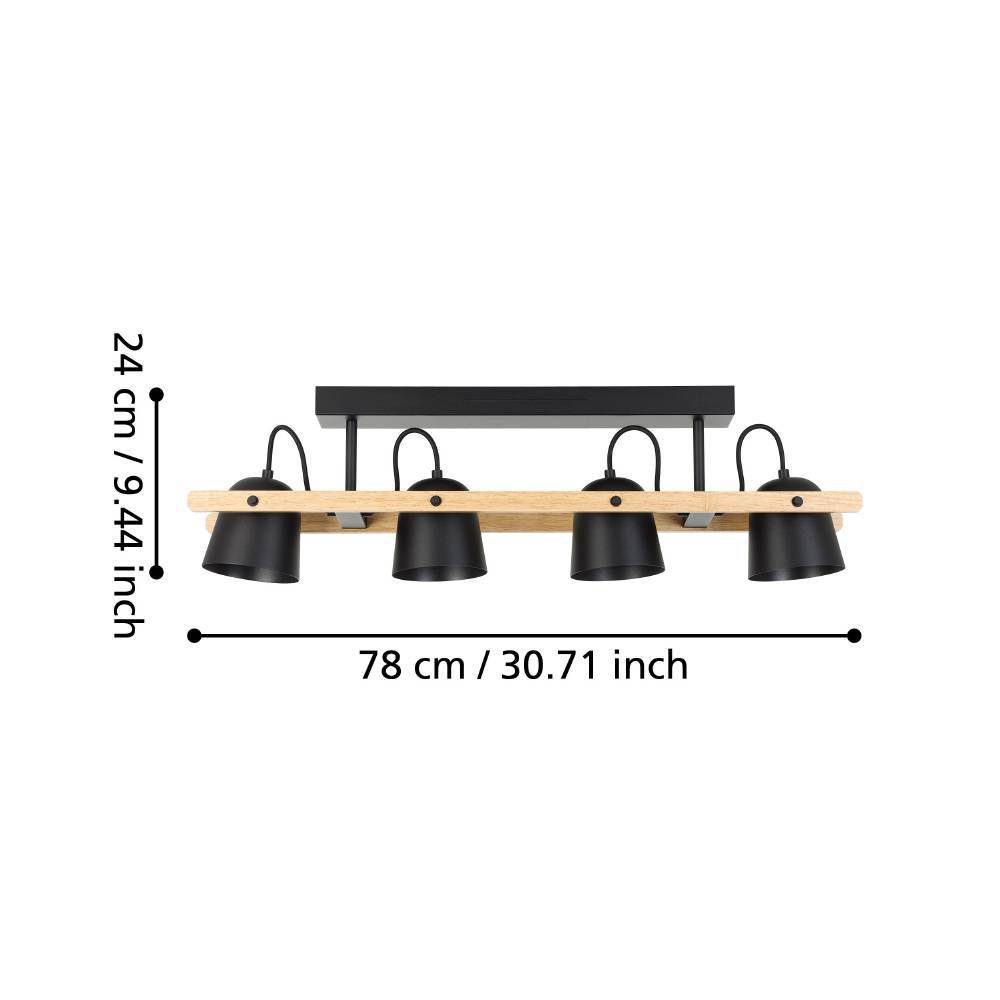 900882_DIMENSION_0001 | Eglo Romania Plafonieră HORNWOOD-Z LED 4X3.7W IP20 900882
