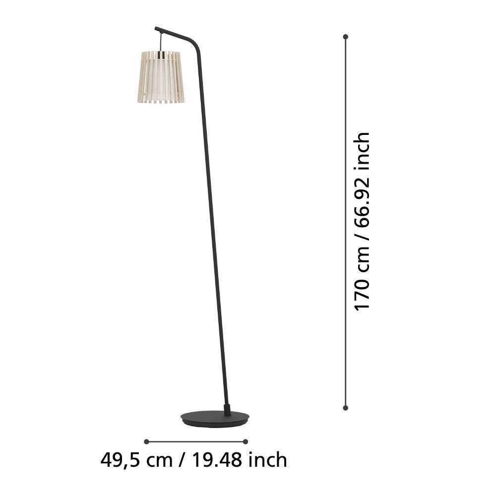 900905_DIMENSION_0001 | Eglo Romania Lampadar FATTORIA E27 IP20 900905