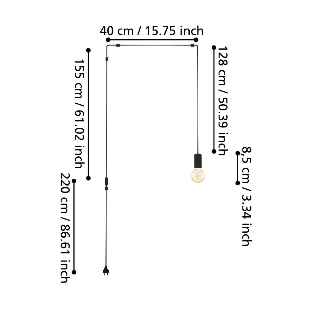 900976_DIMENSION_0001 | Eglo Romania Pendul PINETINA E27 IP20 900976